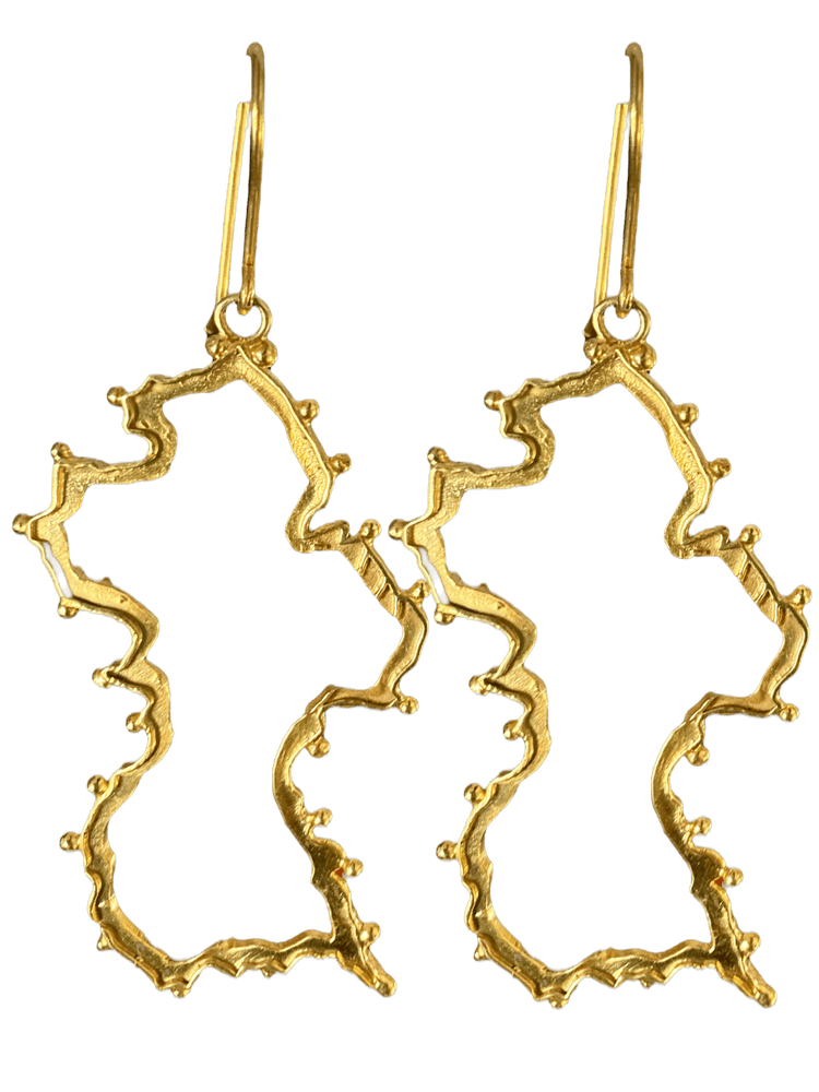Twin Elegance Earring Gold ENCHANTED GUYANA MAP EARRINGS 18k sterling vermeil demi-fine jewelry