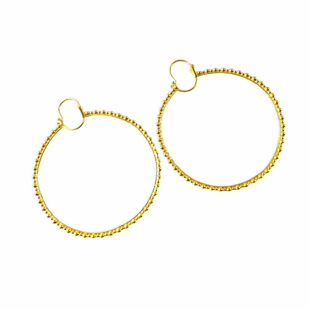 Twin Elegance Earrings Gold Cannon Buds Charm Hoops 18k sterling vermeil demi-fine jewelry
