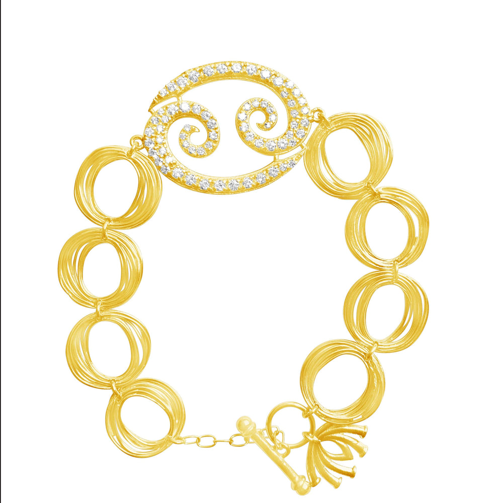 Twin Elegance Bracelet Cancer Pisces Zodiac Tibisiri Bracelet 18k sterling vermeil demi-fine jewelry
