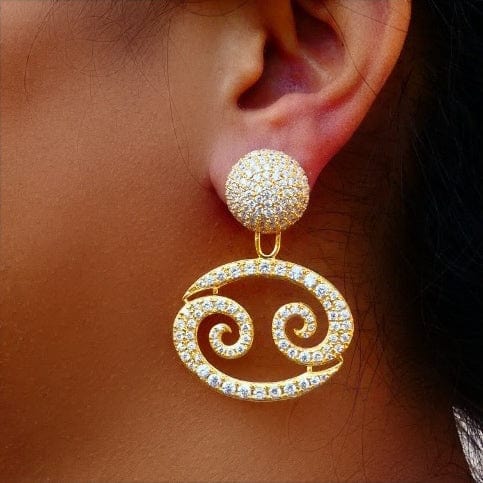 Twin Elegance Earring Cancer 2-Piece Detachable Zodiac Earring Set 18k sterling vermeil demi-fine jewelry