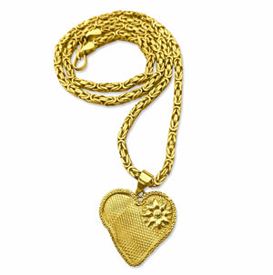 Twin Elegance Necklace Pendant + Necklace Victoria Lily Heart-Shaped Gold Pendant 18k sterling vermeil demi-fine jewelry