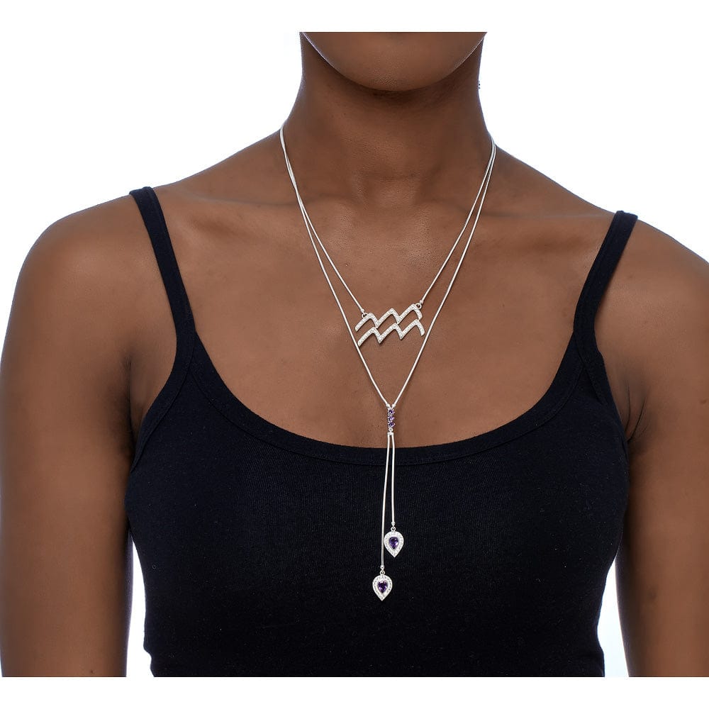 Twin Elegance Necklace Silver / Capricorn Detachable 3-in-1  Zodiac Necklace 18k sterling vermeil demi-fine jewelry