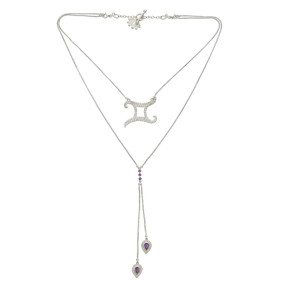 Twin Elegance Necklace Silver / Gemini Detachable 3-in-1  Zodiac Necklace 18k sterling vermeil demi-fine jewelry