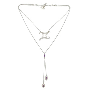 Twin Elegance Necklace Silver / Gemini Detachable 3-in-1  Zodiac Necklace 18k sterling vermeil demi-fine jewelry