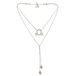 Twin Elegance Necklace Silver / Libra Detachable 3-in-1  Zodiac Necklace 18k sterling vermeil demi-fine jewelry