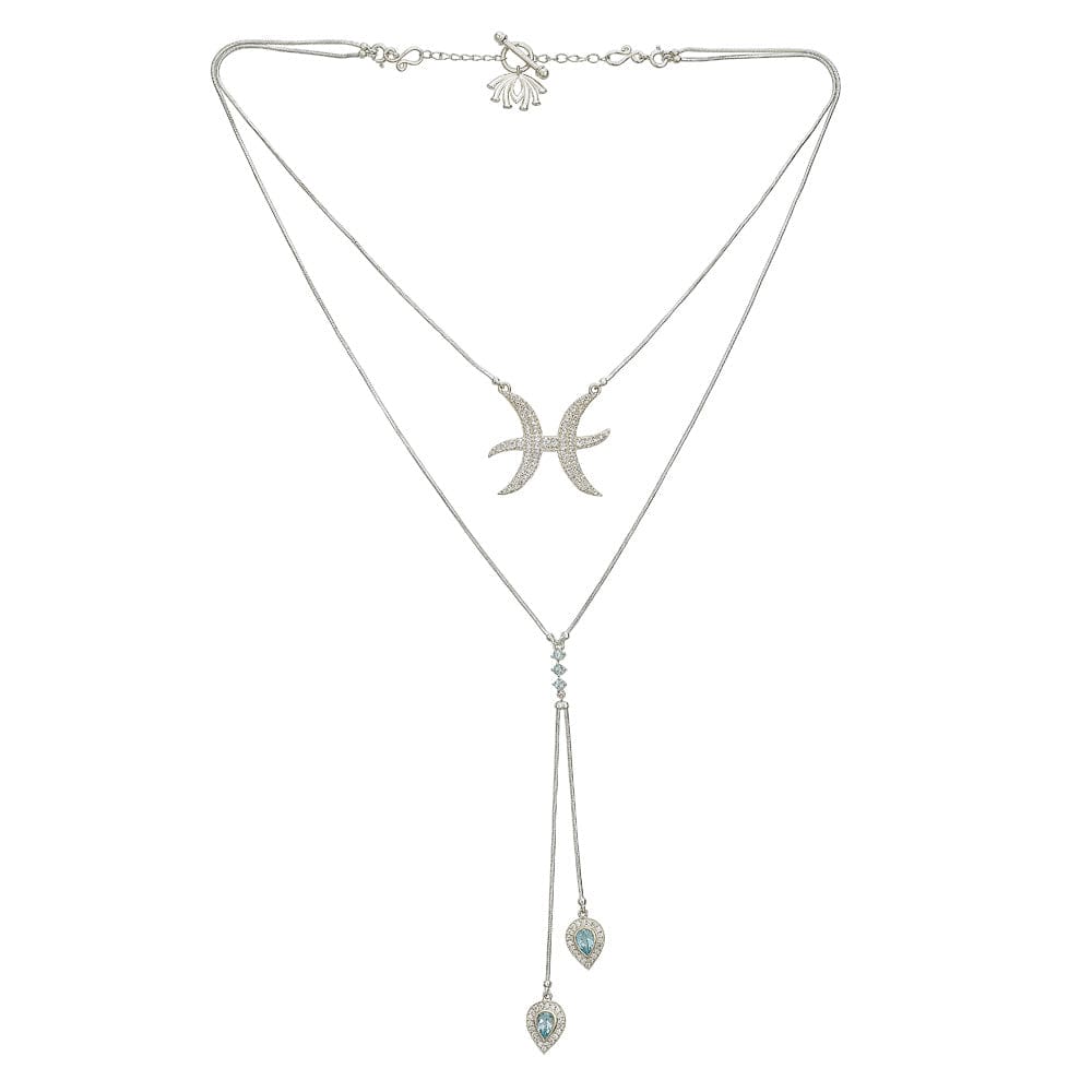 Twin Elegance Necklace Silver / Pisces Detachable 3-in-1  Zodiac Necklace 18k sterling vermeil demi-fine jewelry