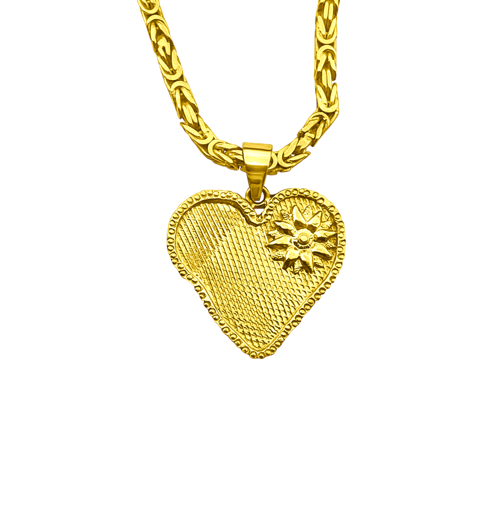 Twin Elegance Necklace Victoria Lily Heart Shaped Gold Pendant + Necklace 18k sterling vermeil demi-fine jewelry