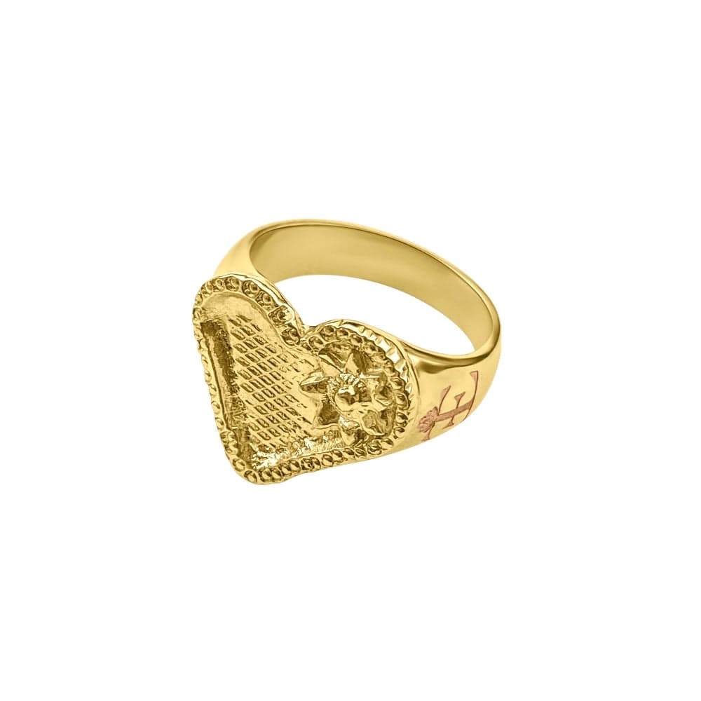 
            
                Load image into Gallery viewer, Twin Elegance Ring Victoria Bloom Self Love Gold Signet Ring 18k sterling vermeil demi-fine jewelry
            
        