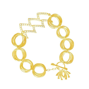 Twin Elegance Bracelet Gold Aquarius Zodiac Bracelet 18k sterling vermeil demi-fine jewelry