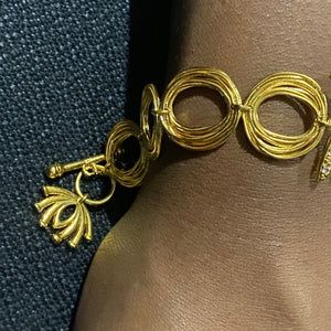 Twin Elegance Bracelet Gold Aquarius Zodiac Bracelet 18k sterling vermeil demi-fine jewelry