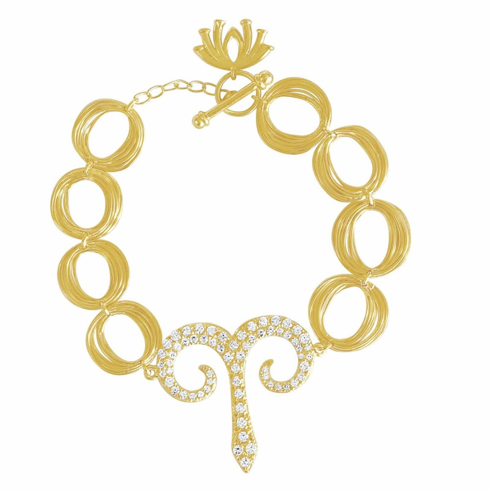 
            
                Load image into Gallery viewer, Twin Elegance Bracelet Gold Aries Zodiac Bracelet 18k sterling vermeil demi-fine jewelry
            
        