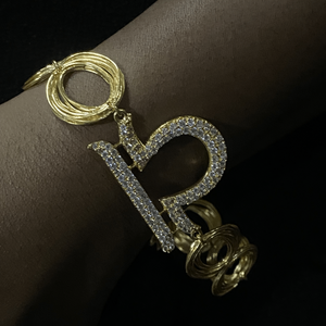 
            
                Load image into Gallery viewer, Twin Elegance Bracelet Gold Libra Zodiac Bracelet 18k sterling vermeil demi-fine jewelry
            
        
