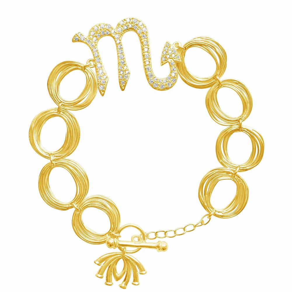 
            
                Load image into Gallery viewer, Twin Elegance Bracelet Gold Scorpio Zodiac Bracelet 18k sterling vermeil demi-fine jewelry
            
        