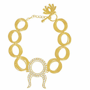 
            
                Load image into Gallery viewer, Twin Elegance Bracelet Gold Taurus Zodiac Bracelet 18k sterling vermeil demi-fine jewelry
            
        