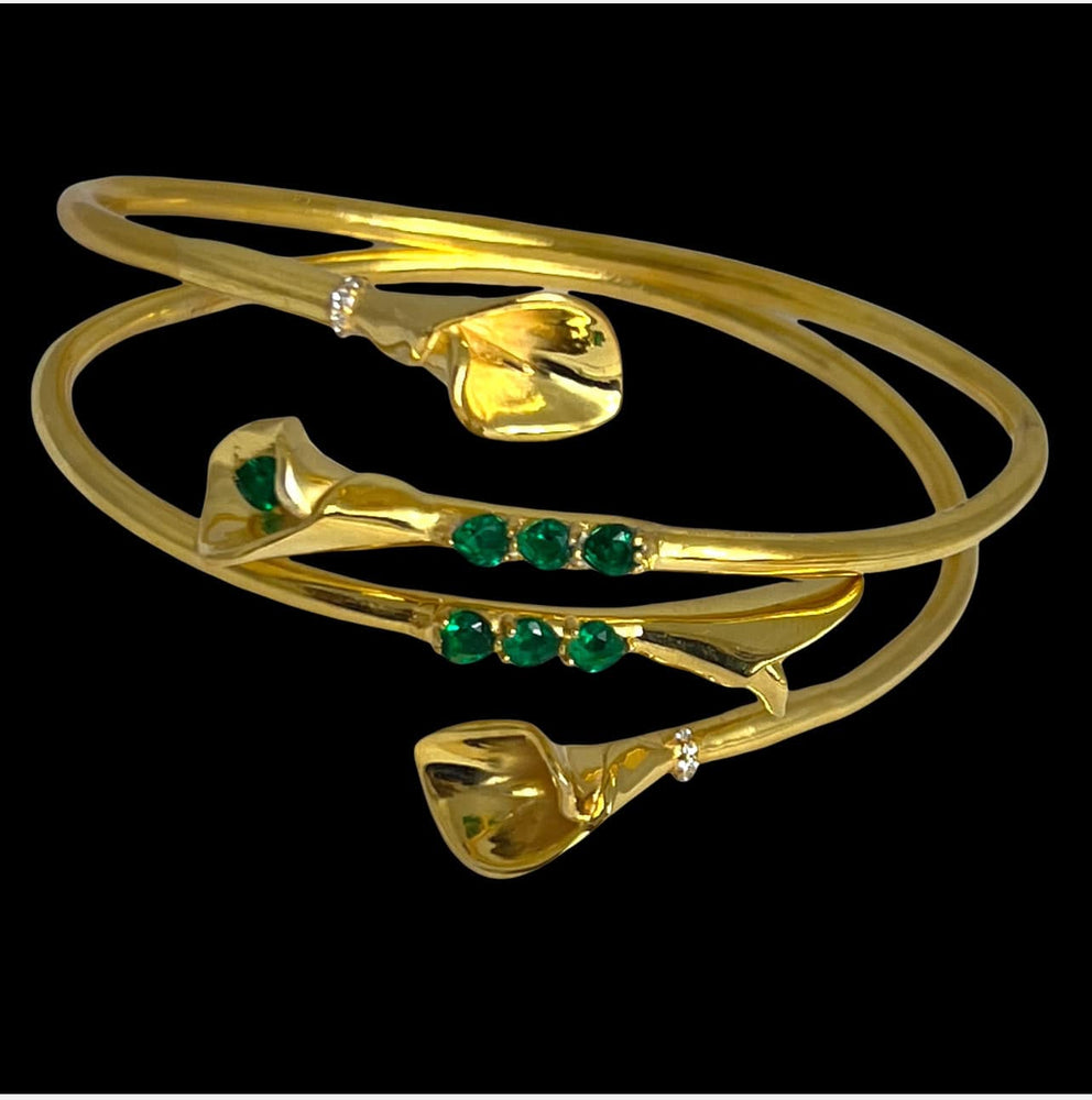 Twin Elegance Bracelet Gold Vermeil The Cally Bangle 18k sterling vermeil demi-fine jewelry
