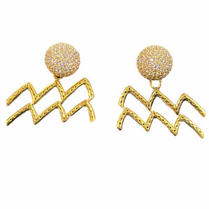 Twin Elegance Earring Aquarius 2-Piece  Detachable Earring Set 18k sterling vermeil demi-fine jewelry