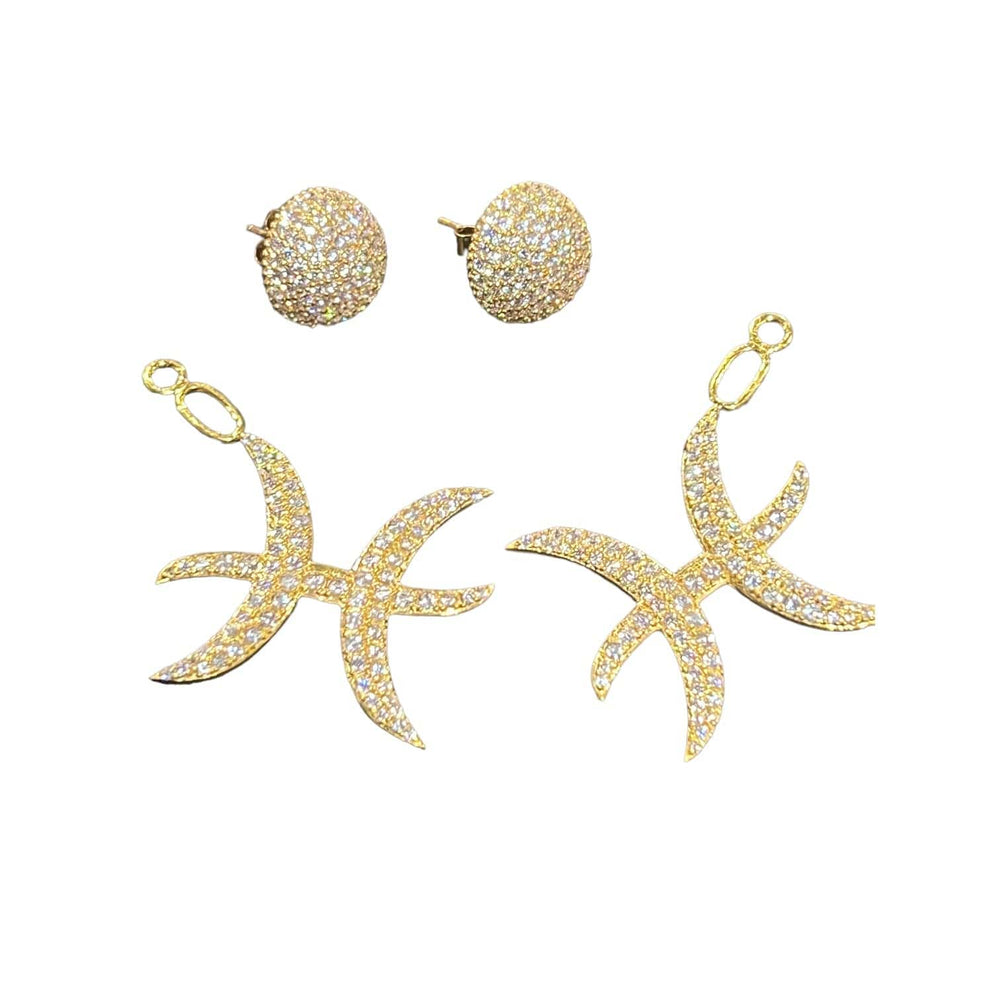 
            
                Load image into Gallery viewer, Twin Elegance Earring Aries 2-Piece Zodiac Earring Set 18k sterling vermeil demi-fine jewelry
            
        