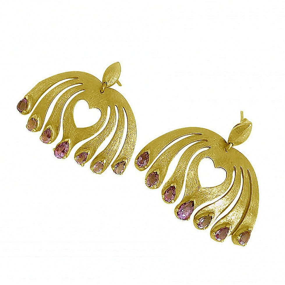 Twin Elegance Earrings Amethyst Self-Love Post Earrings 18k sterling vermeil demi-fine jewelry