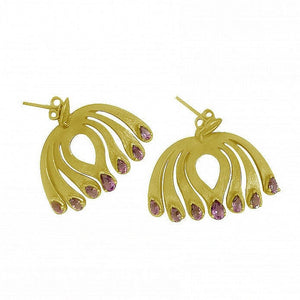 Twin Elegance Earrings Amethyst Self-Love Post Earrings 18k sterling vermeil demi-fine jewelry