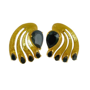 
            
                Load image into Gallery viewer, Twin Elegance Earrings Black Onyx Pear Post Earring 18k sterling vermeil demi-fine jewelry
            
        