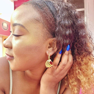 Twin Elegance Earrings Garnet Pear Hoop Earring Set 18k sterling vermeil demi-fine jewelry