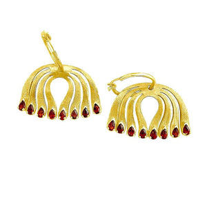 Twin Elegance Earrings Infinite Passion Garnet Peacock Hoop Set 18k sterling vermeil demi-fine jewelry