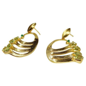 
            
                Load image into Gallery viewer, Twin Elegance Earrings Peacock Silhouette Earrings 18k sterling vermeil demi-fine jewelry
            
        