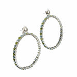 Twin Elegance Earrings Silver Endless Allure Large Sterling Silver Gemstone Hoop 18k sterling vermeil demi-fine jewelry