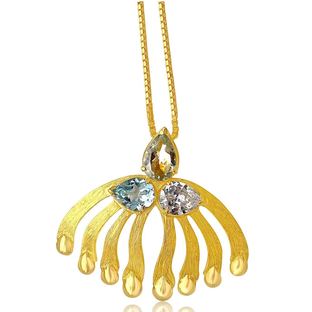 
            
                Load image into Gallery viewer, Twin Elegance Necklace FIRE:  Aries - Leo - Sagittarius Four Elements Necklace 18k sterling vermeil demi-fine jewelry
            
        
