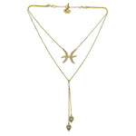 Twin Elegance Necklace Gold Detachable 3 in 1 Pisces Necklace 18k sterling vermeil demi-fine jewelry
