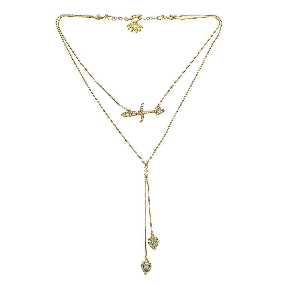 
            
                Load image into Gallery viewer, Twin Elegance Necklace Gold Detachable 3 in 1 Sagittarius Necklace 18k sterling vermeil demi-fine jewelry
            
        