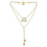 Twin Elegance Necklace Gold Ms Libra Detachable 3 in 1 Zodiac Necklace 18k sterling vermeil demi-fine jewelry