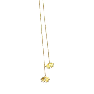 
            
                Load image into Gallery viewer, Twin Elegance Necklace Lariat Necklace 18k sterling vermeil demi-fine jewelry
            
        