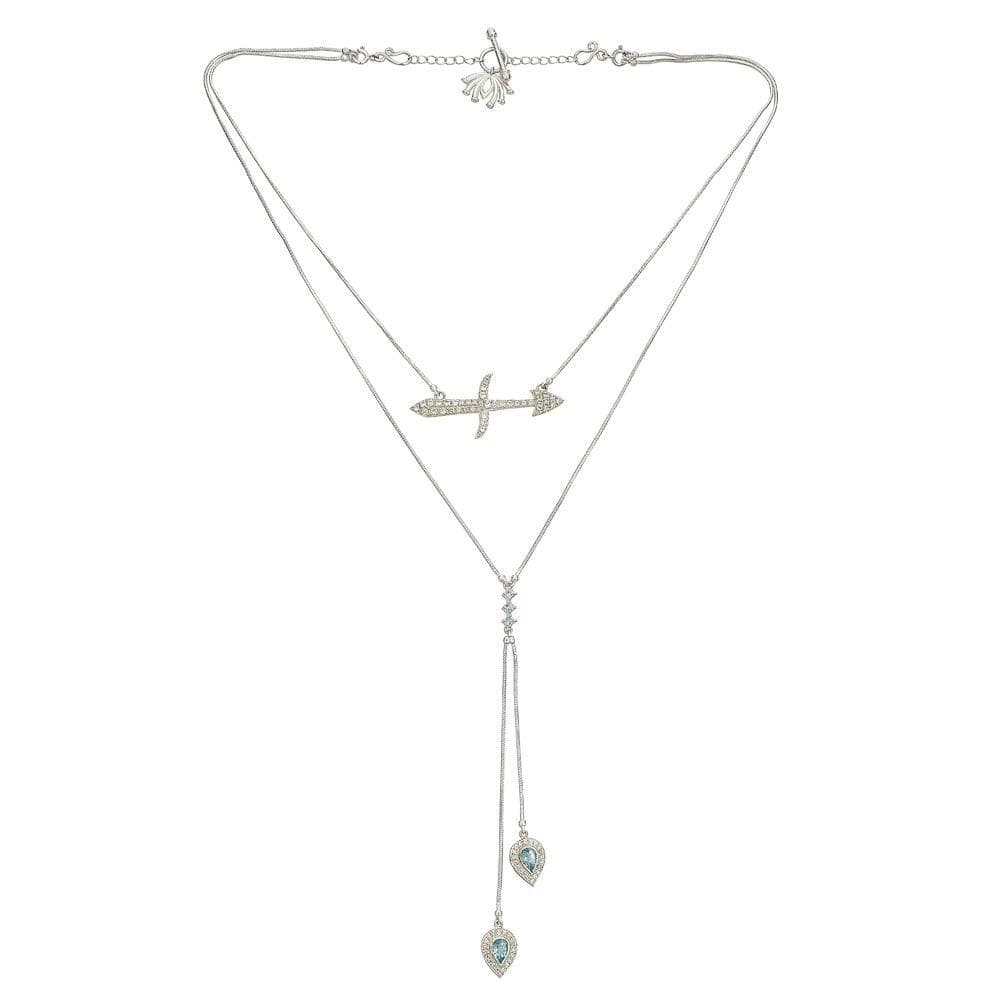 Twin Elegance Necklace Silver Detachable 3 in 1 Sagittarius Necklace 18k sterling vermeil demi-fine jewelry