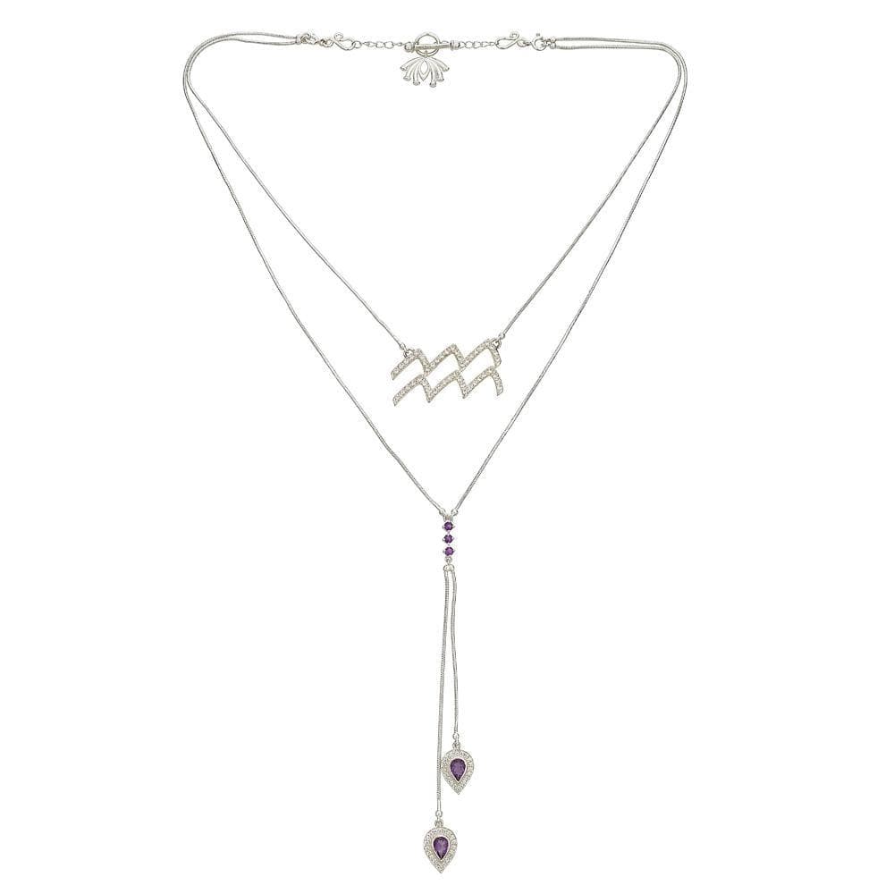 Twin Elegance Necklace Sterling Silver Detachable 3 in 1 Aquarius Zodiac Necklace 18k sterling vermeil demi-fine jewelry